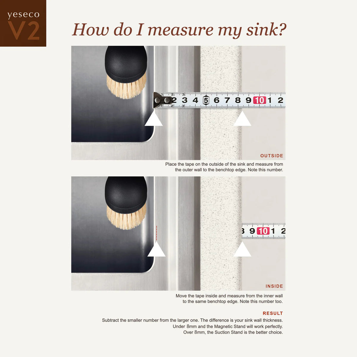 Yeseco V2 | Handle With Magnetic Stand The one dish brush