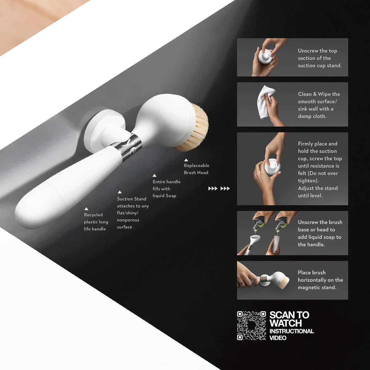 Yeseco V2 | Handle With Magnetic Stand The one dish brush