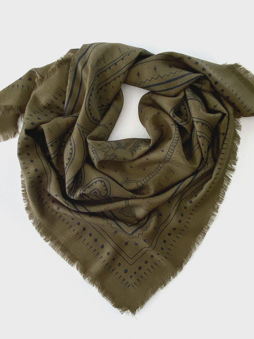 Dark Hampton The Yorke Wool Silk Scarf