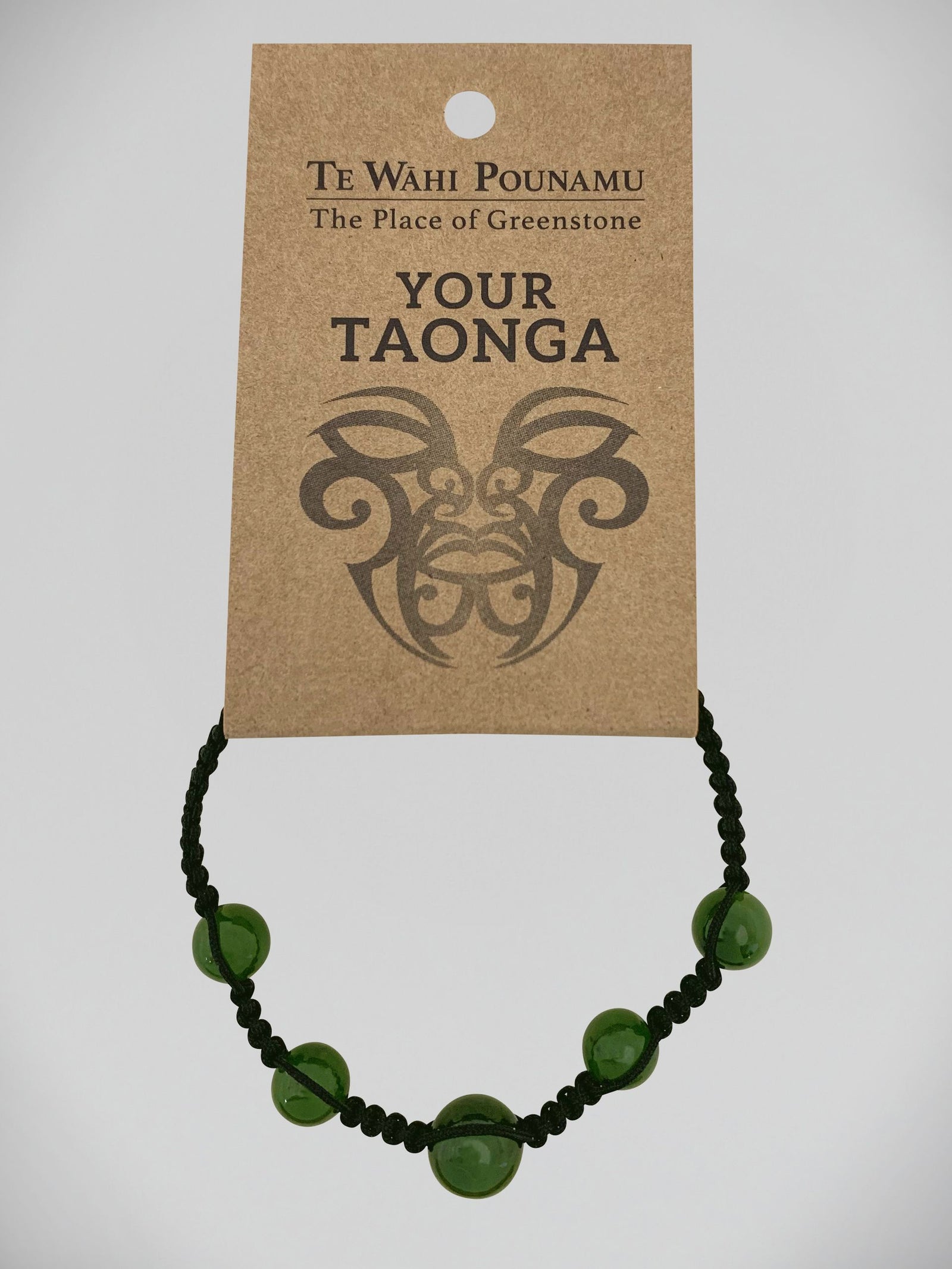 Your Taonga 5 Bead Woven Bracelet - Black