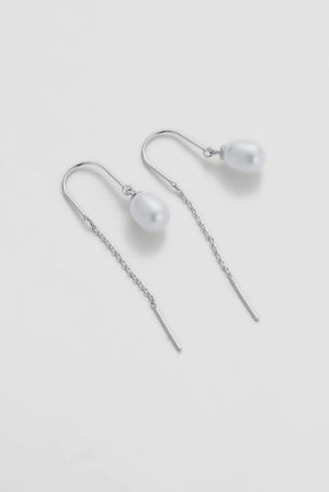 ZAFINO 7375 Talia Thread Pearl Earring - Silver