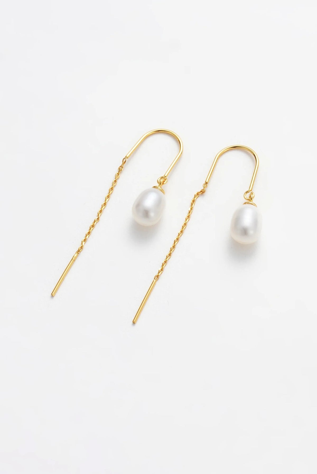 ZAFINO Talia Thread Pearl Earring Gold