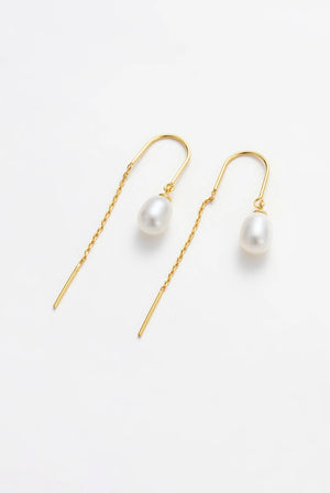 ZAFINO Talia Thread Pearl Earring Gold