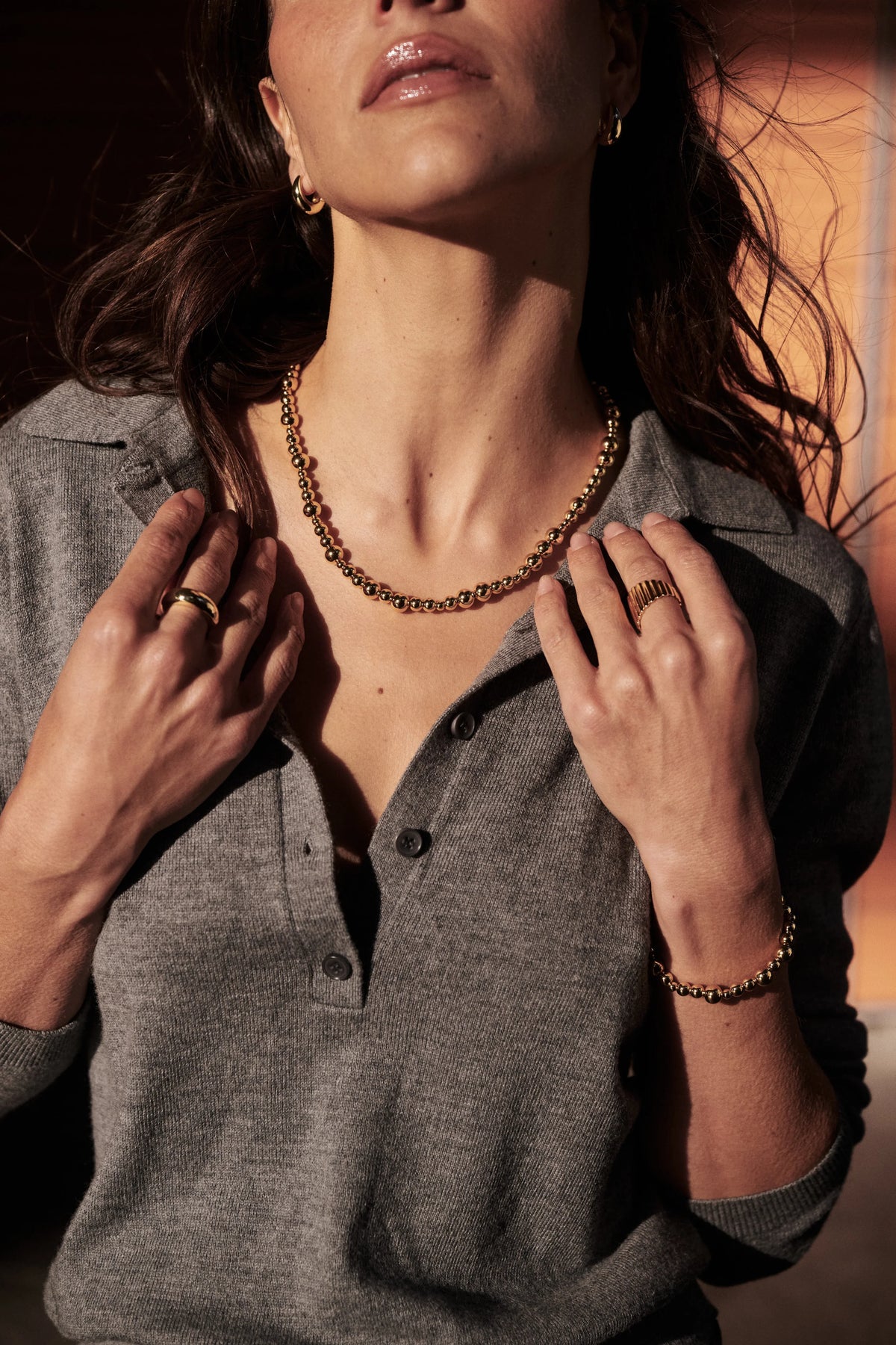 ZAFINO Naomi Necklace Gold beaded necklace