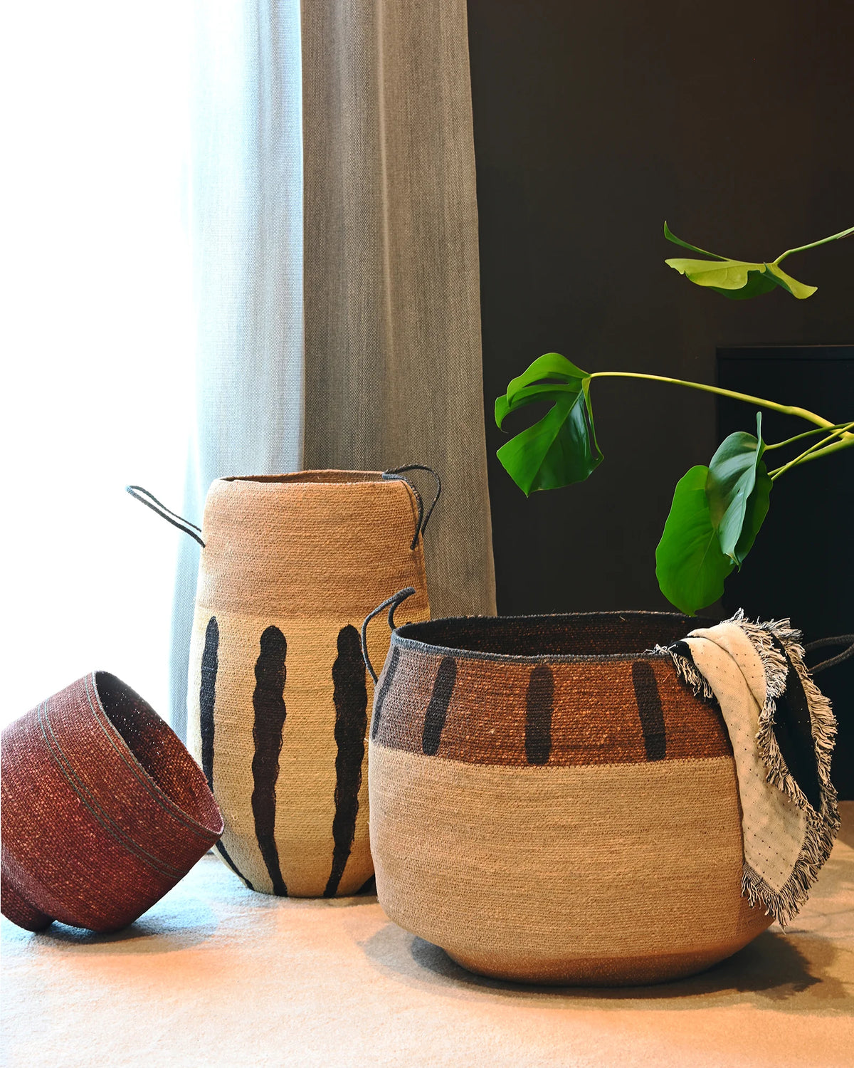 maytime KINTU COLLECTION Sola Basket Rust with Stripes