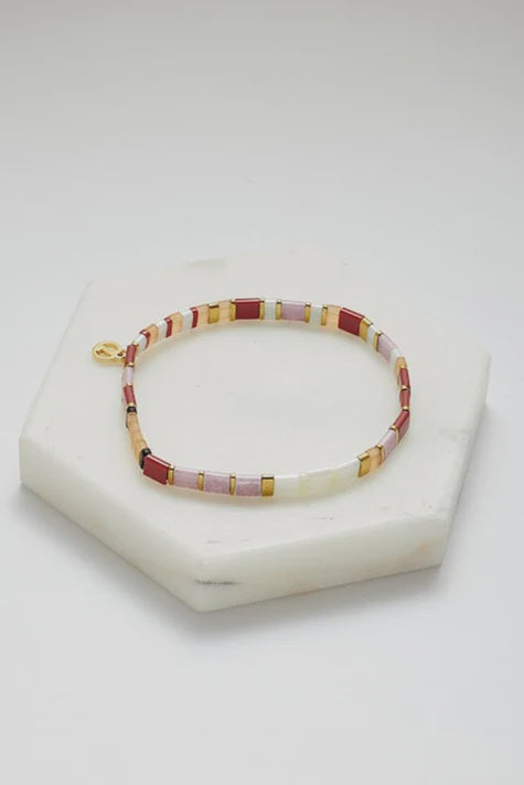 Zafino Australia Tile Stretch Bracelet - Rouge