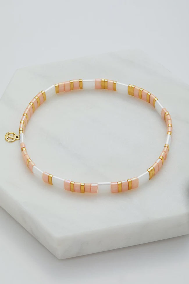 Tile Stretch Bracelet - Pink