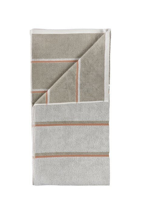 Sauna Bath Towel - Soft Grey/Eucalyptus/Terracotta