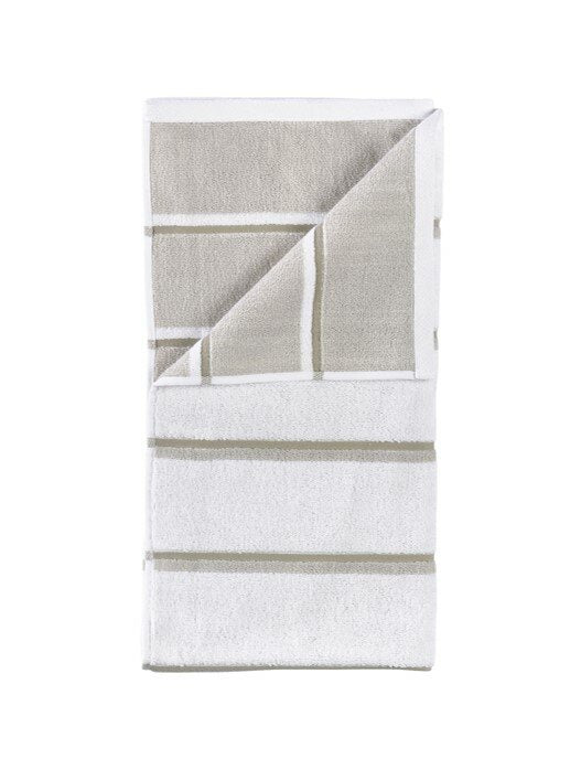 Sauna Bath Towel - White/Soft Grey/Eucalyptus (140x70cm)