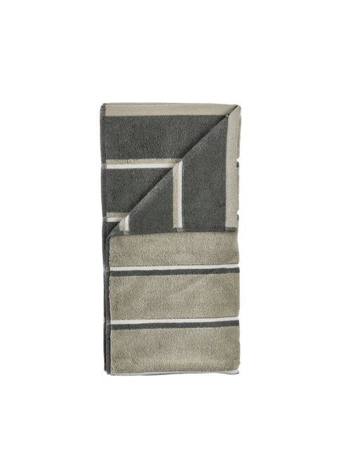 Sauna Hand Towel - Eucalyptus/Olive Green/Soft Grey
