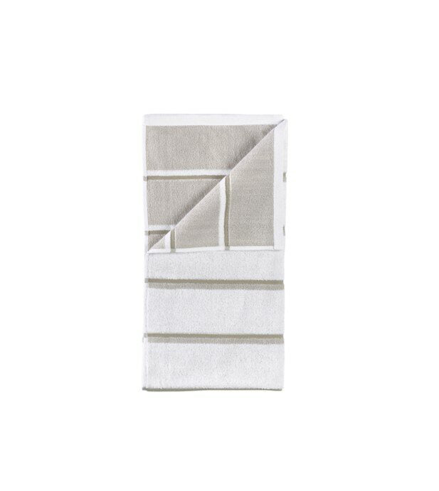 Sauna Hand Towel - White/Soft Grey/Eucalyptus (100x50cm)