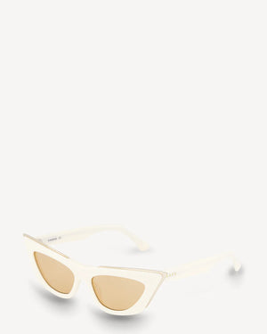 SABEN Peyton Sunglasses - Off-White Cat-eye sunglasses with white frame  