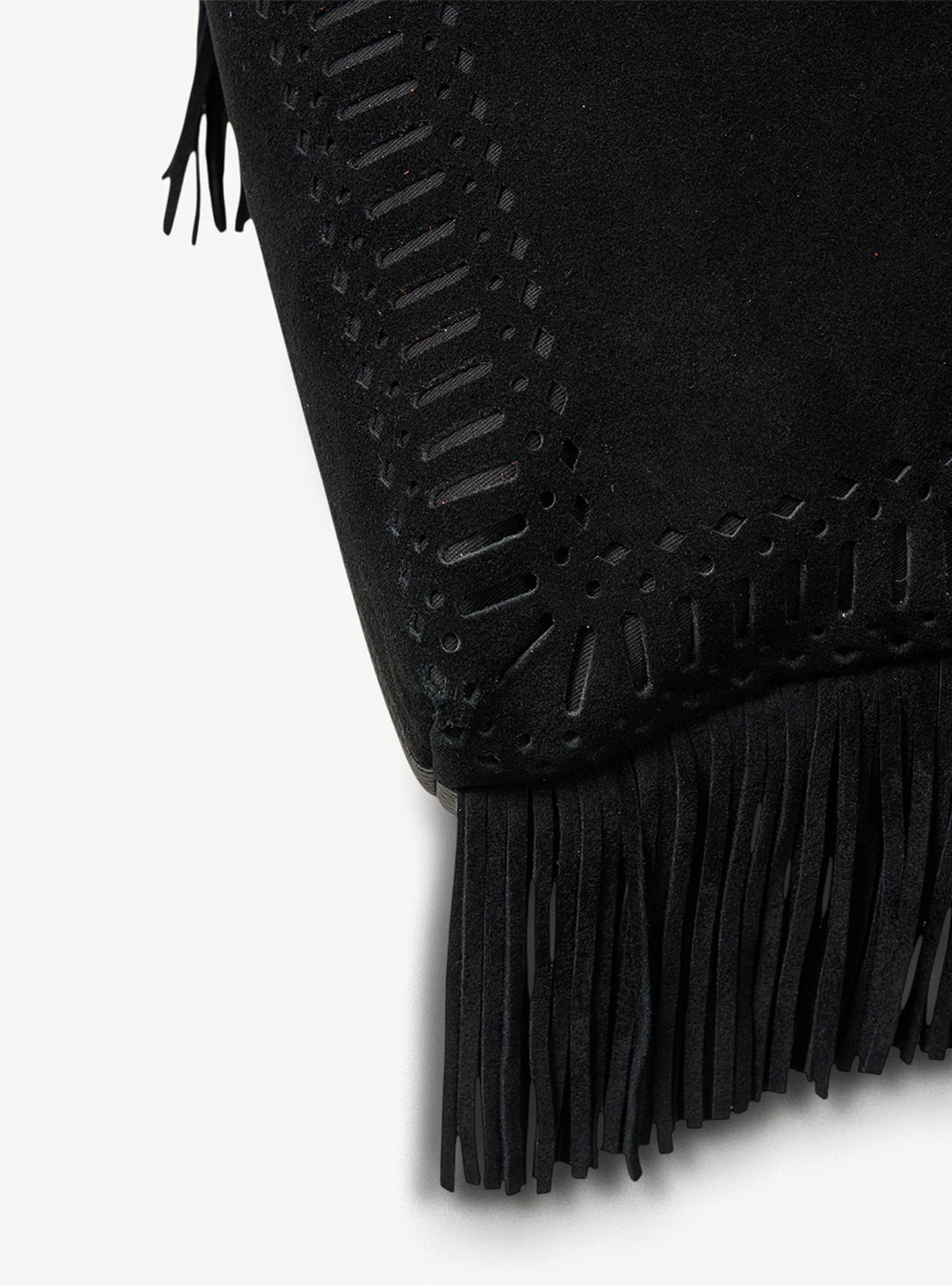 SABEN Coco Mini Bag - Black Suede Fringe