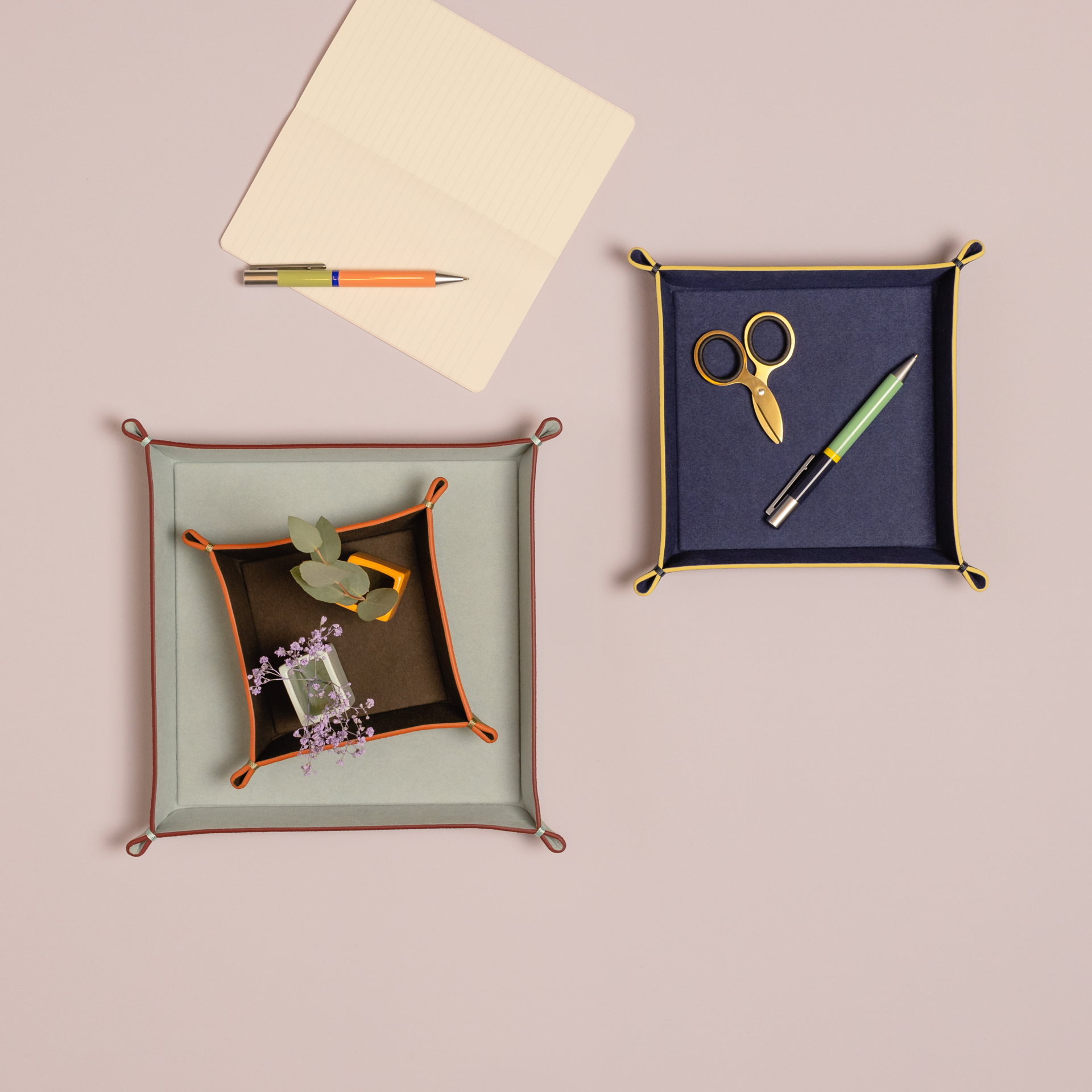 Remember Artificial Leather Storage Tray Set of 3 - Marbella