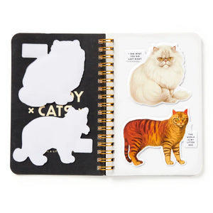 Brass Monkey Moody Cats Sticker Book Sticker book cover with cats and 'Moody Cats' 