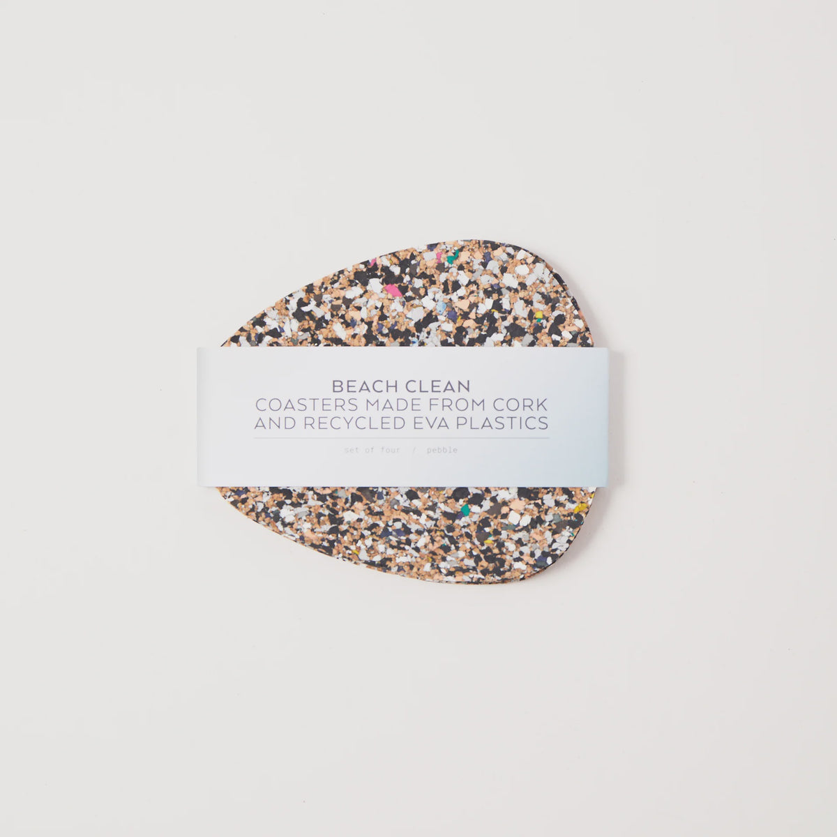 Clean Pebbles Mask Beach Clean Pebble Coaster set of 4 - cravehome