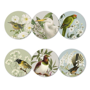 100%NZ Birds & Botanicals Coasters (Set of 6)