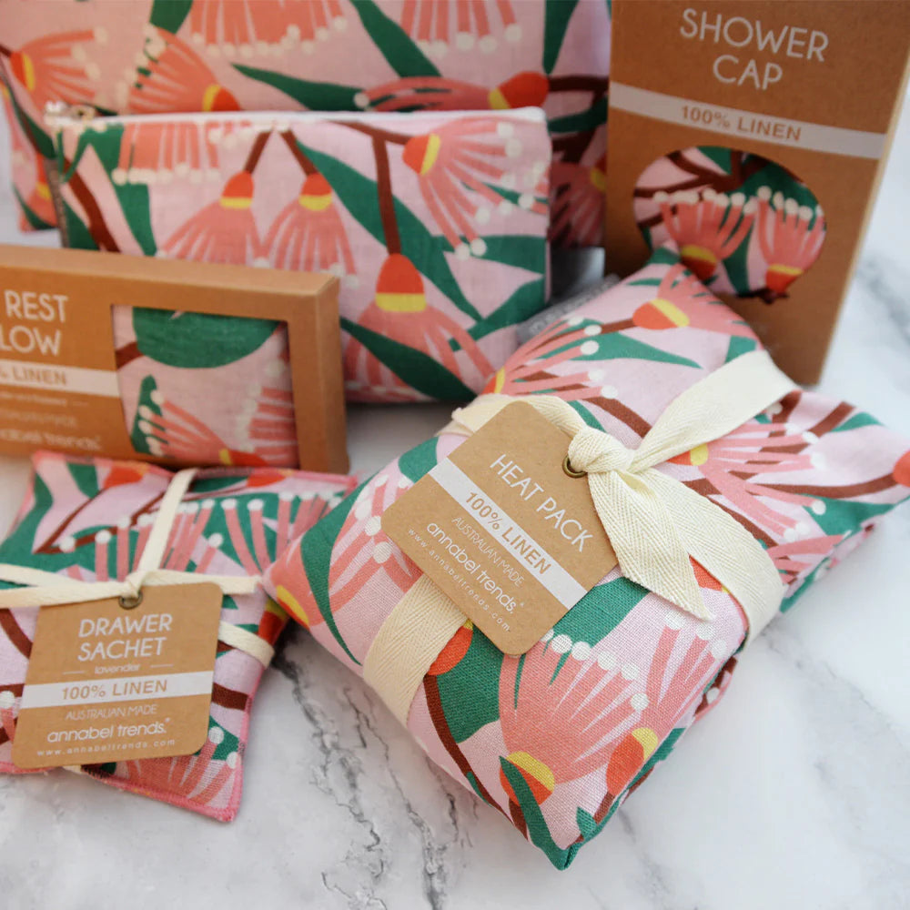 Heat pack with colorful floral pattern and 'annabel Trends' branding Heat Pillow - Linen - Blossom Branches