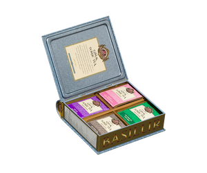Gin & Tonic Tea- Blue Limited Edition - 32 Enveloped Tea Bags - 4 Flavours A decorative book-style tin of Asda's Gin & Tonic Tea Assorted