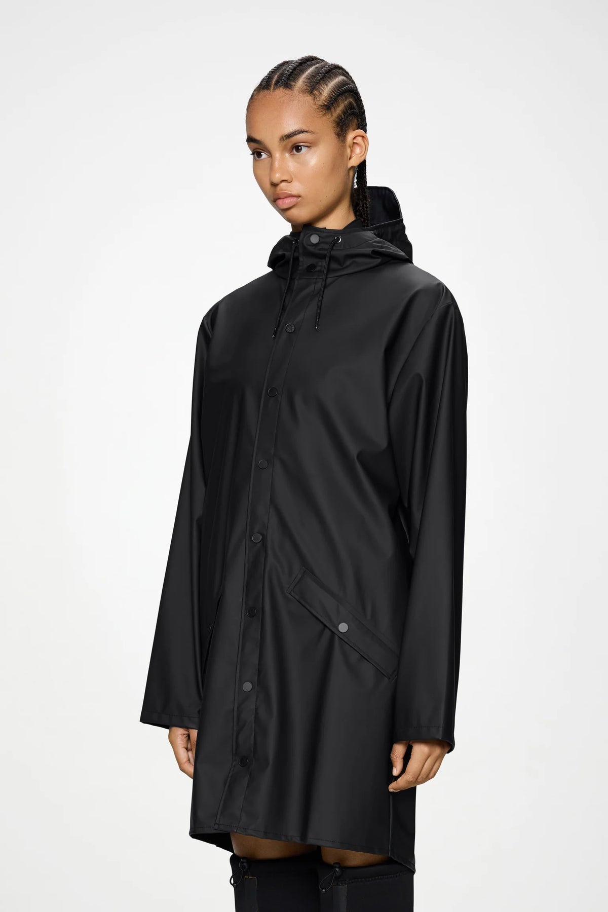 Rains Long Jacket - Black