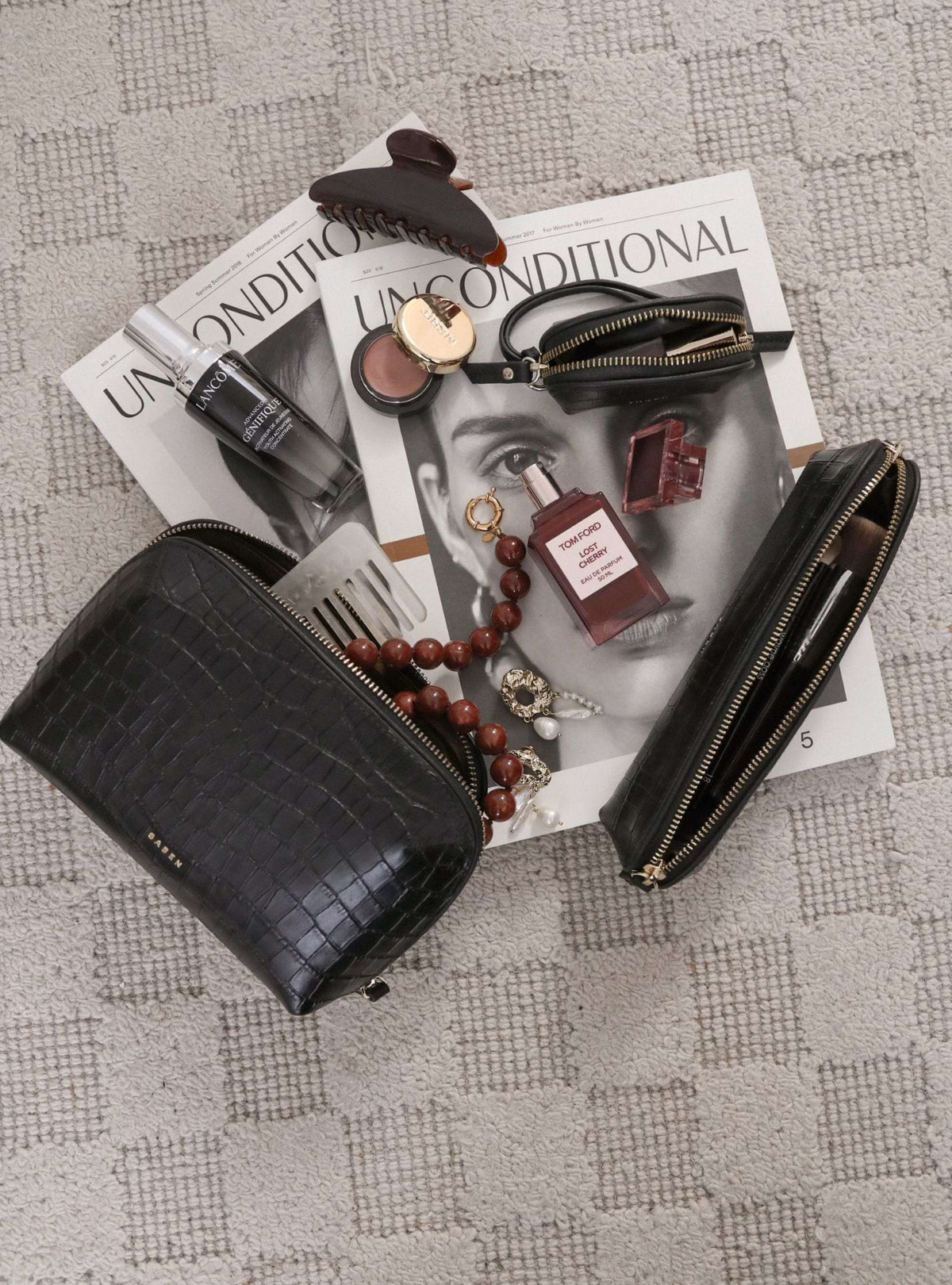 SABEN Tali Pencil Case- Black Croc