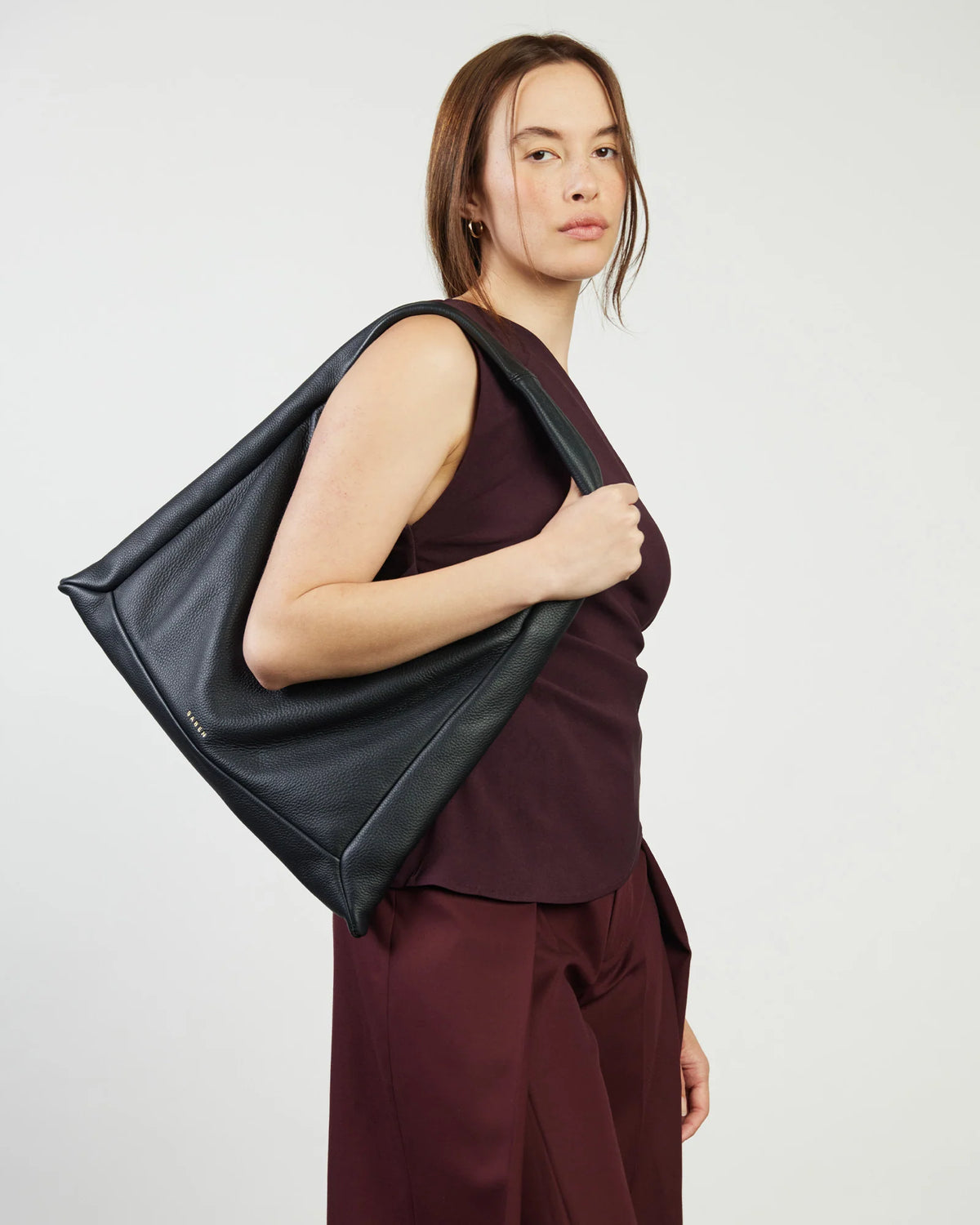 Saben Haze Shoulder Bag - Black Luxe Leather