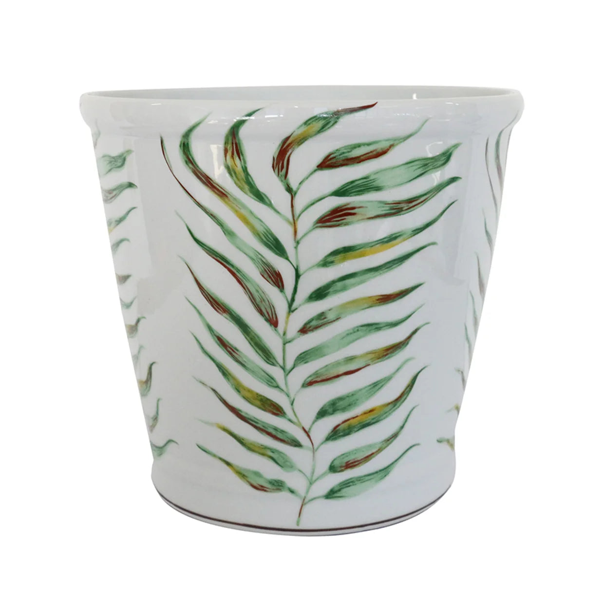 Palm Leaf Crackled Planter Small - CC Interiors