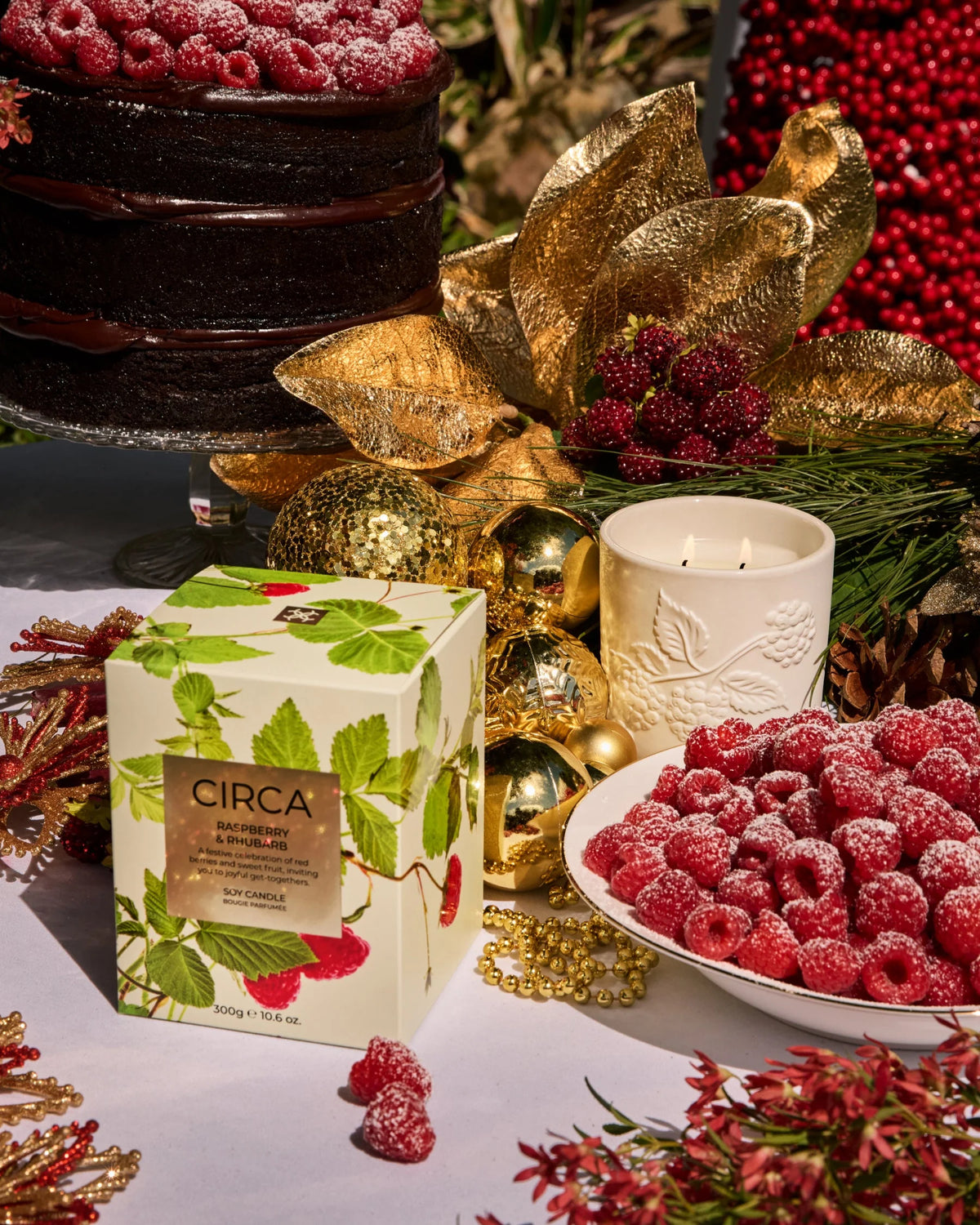 CIRCA 300g Candle - Christmas - RASPBERRY & RHUBARB - X26