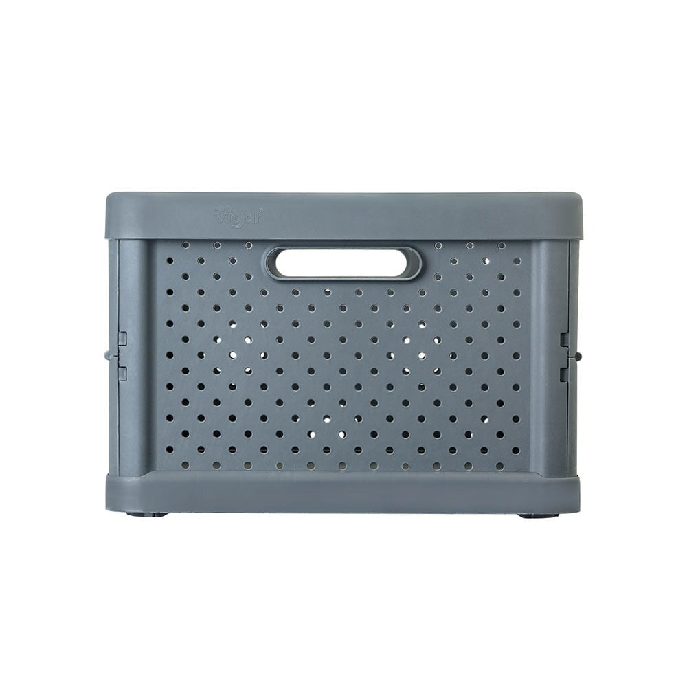 Compact Folding Crate - Charcoal Black