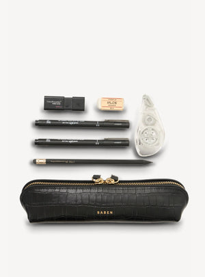 SABEN Tali Pencil Case- Black Croc