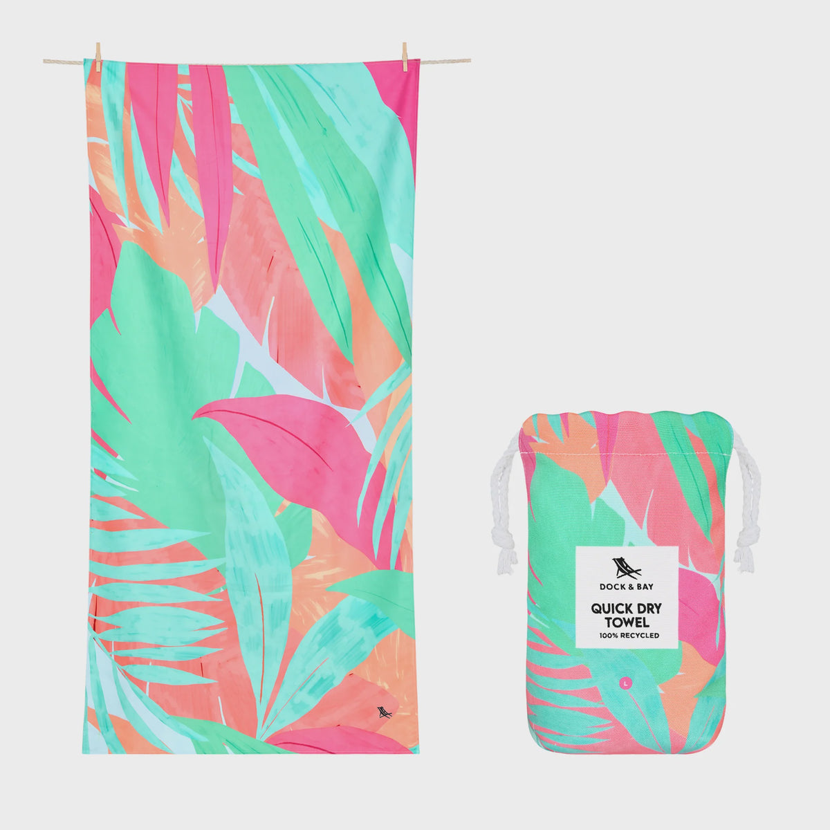 Dock & Bay Quick Dry Beach Towel Designed Collection L - Hot Tropics