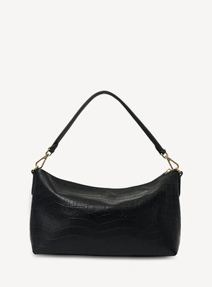 SABEN Claudia Shoulder Bag - Black Croc
