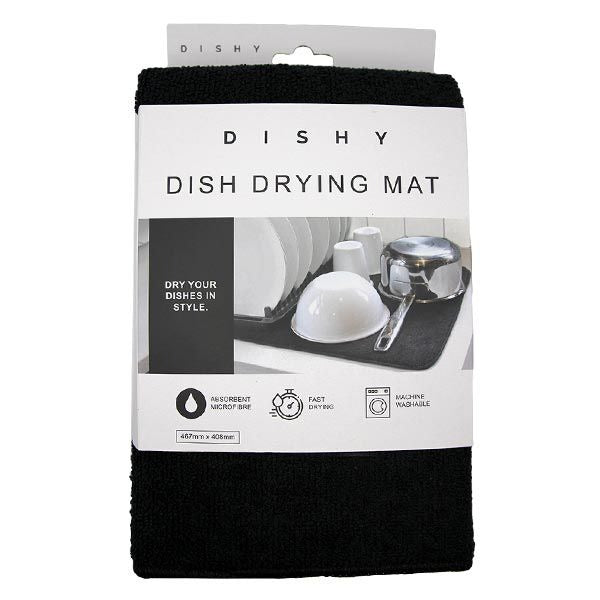 Dishy Dish Drying Mat - Black
