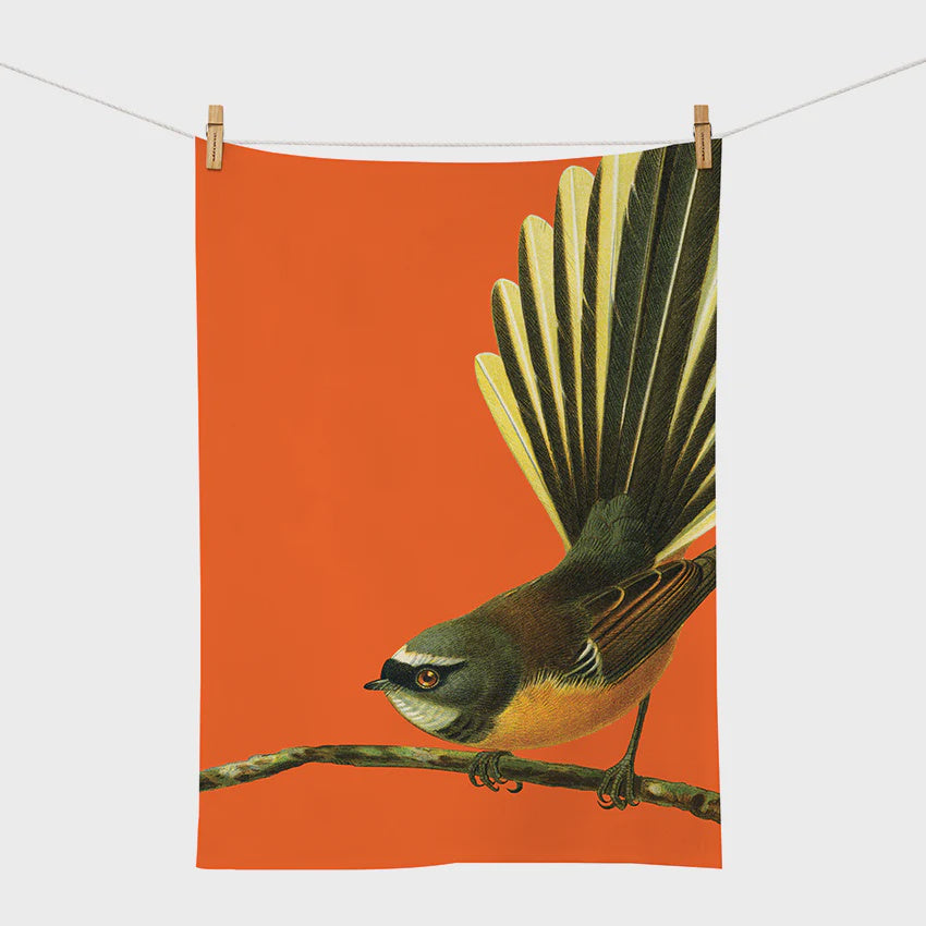 Bright Fantail Tea Towel