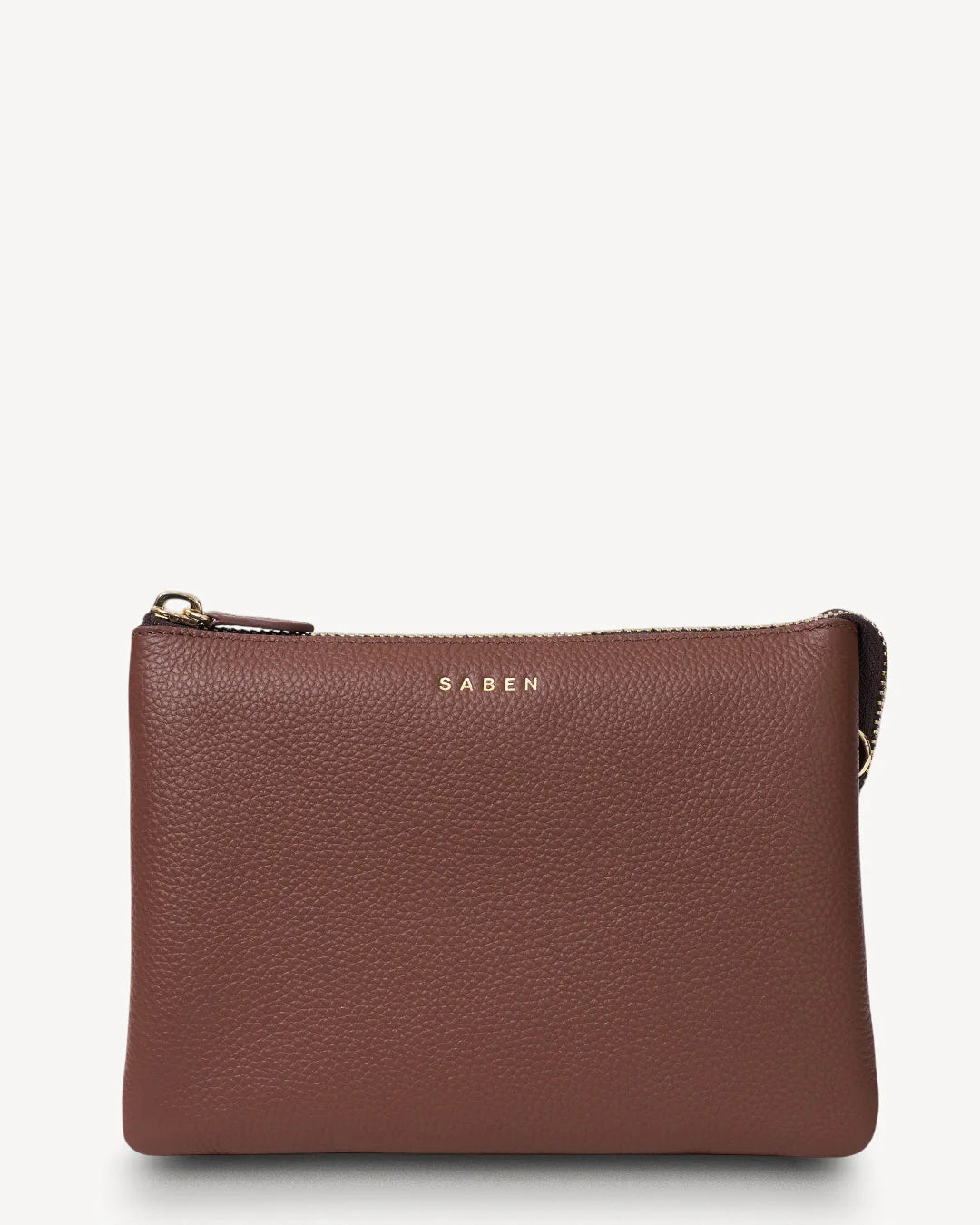 SABEN Tilly's Big Sis Crossbody - Umber Brown leather clutch bag