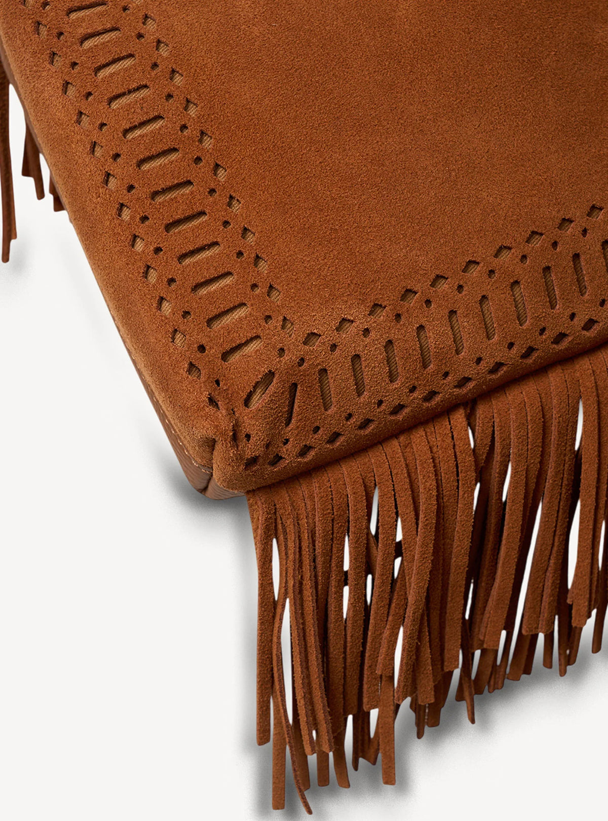 SABEN Coco Mini Bag - Tan Suede Fringe Brown suede handbag