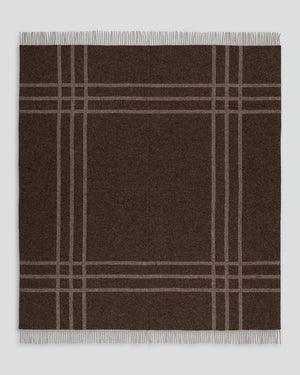 Furtex Fiordland 100% NZ Lambswool Throw 190x220cm - Walnut