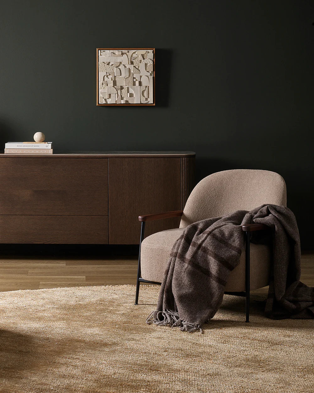 Furtex Fiordland 100% NZ Lambswool Throw 190x220cm - Walnut