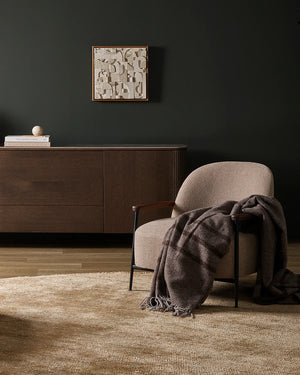 Furtex Fiordland 100% NZ Lambswool Throw 190x220cm - Walnut