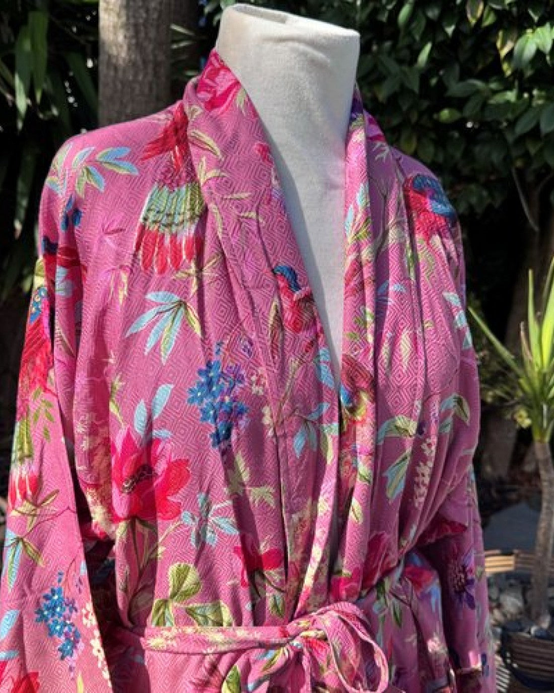 Paradise Diamond Kimono Robe - Dusty Pink