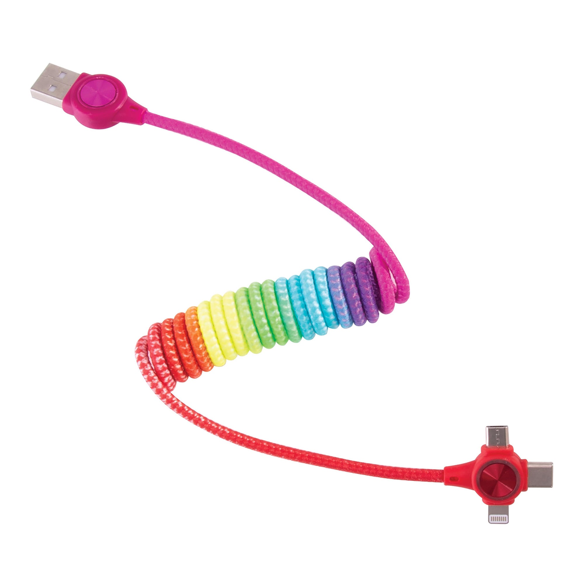 isGift Spring 3 in 1 Charging Cable CDU 12pcs Multi-Coloured 120cm