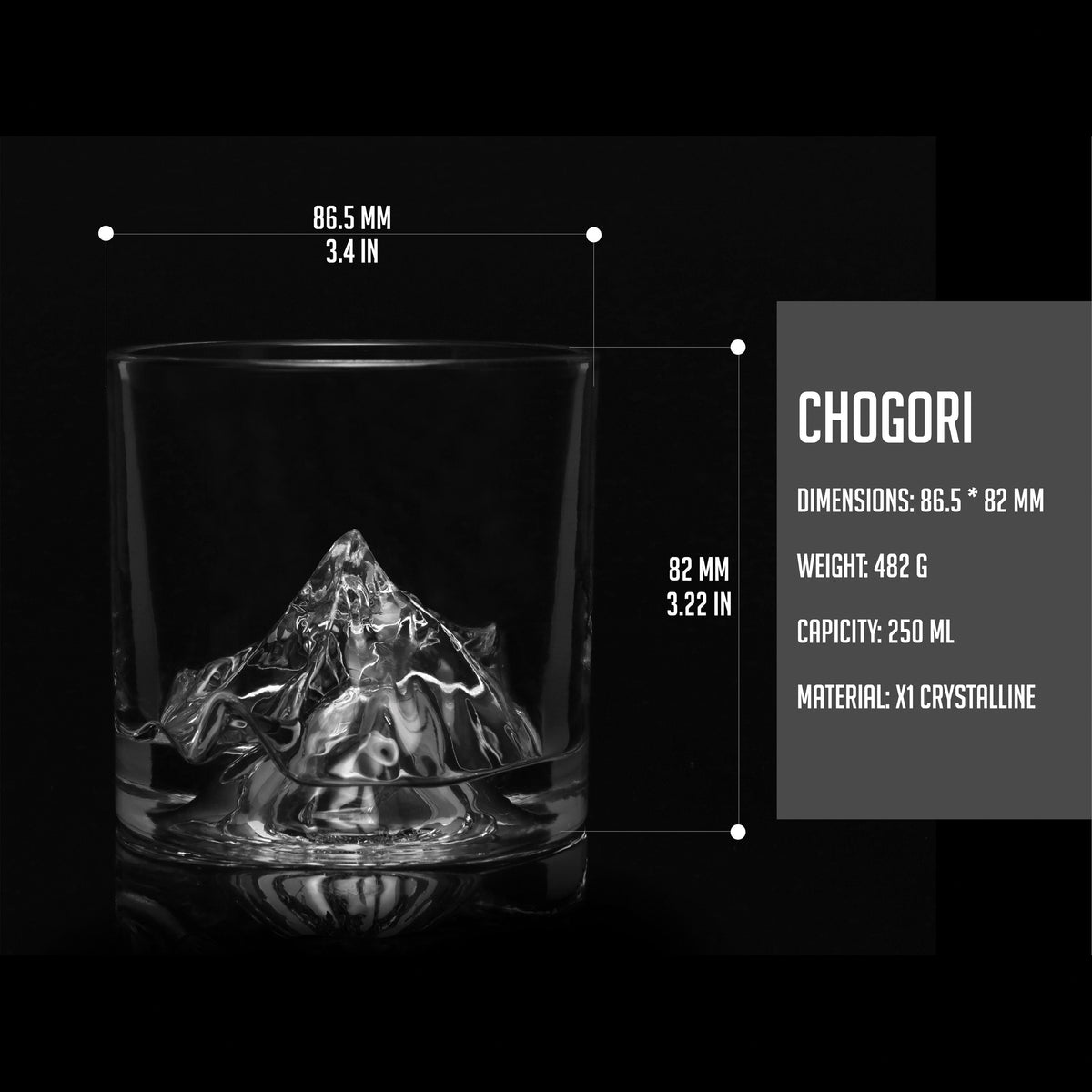 Liiton K2 Whiskey Glasses (Set of 2) Clear 8.7x8.7x8.2cm/250ml