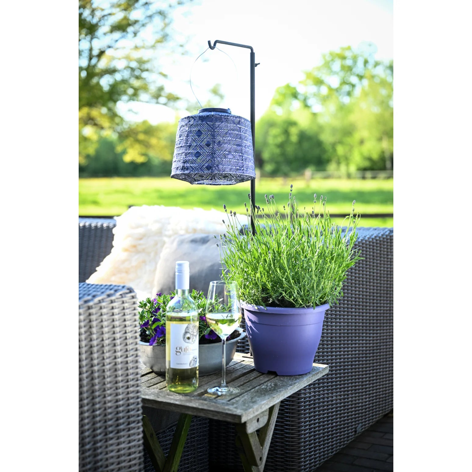 LUMIZ Outdoor Lantern Lampshade 20cm - Future Dusk Mosaic Hexagonal purple lantern