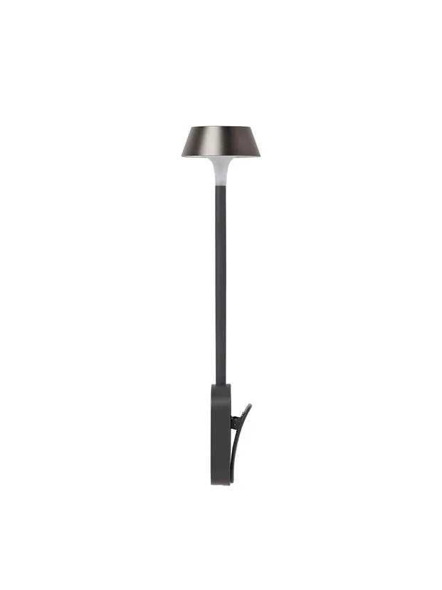 Lexon MIMI CLIP-ON READING LAMP - GUN Metal Flexible LED