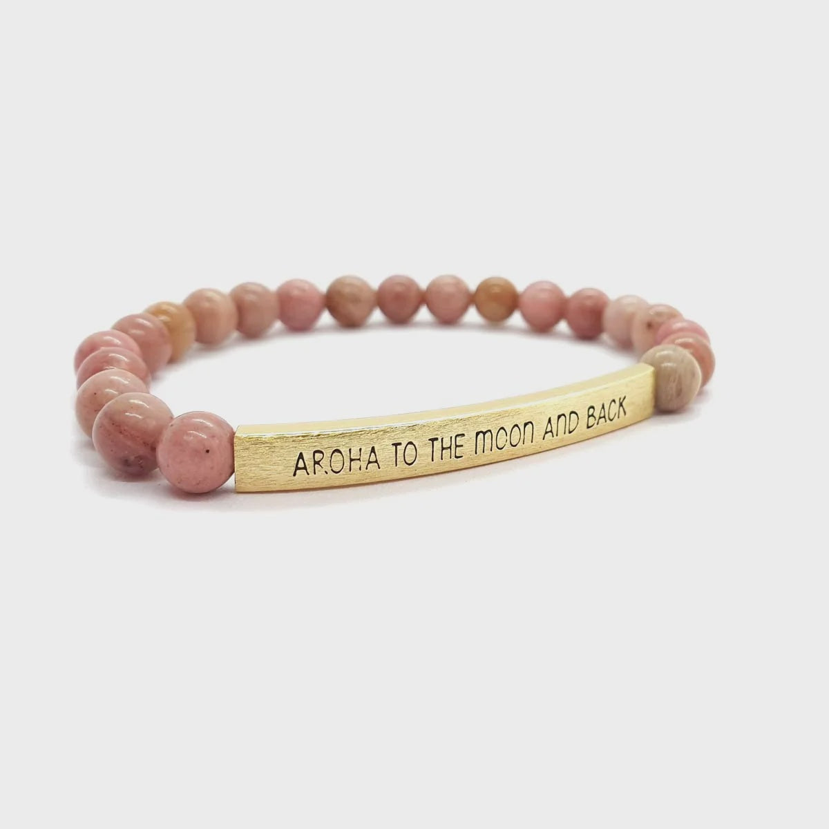 Little Taonga Rhodonite Gemstone Bracelet – Aroha to the moon and back