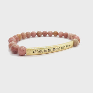 Little Taonga Rhodonite Gemstone Bracelet – Aroha to the moon and back