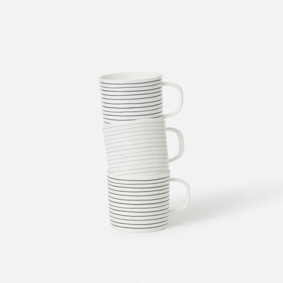 Citta Stripe Coffee Cup - Olive/White