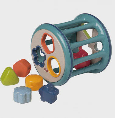 TOLO Rolling Shape Sorter Bio Range Colorful toy with a cylindrical shape and various geometric blocks