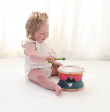 TOLO Classic Drum Bio Range Kids Toy Colorful toy drum with green drumsticks
