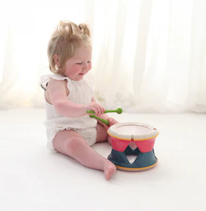 TOLO Classic Drum Bio Range Kids Toy Colorful toy drum with green drumsticks